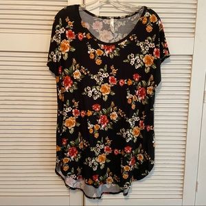 Cool Melon Floral Tunic Top